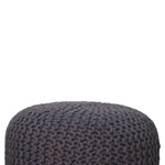 Solid Mango Wood Keeva Grey Round Footstool