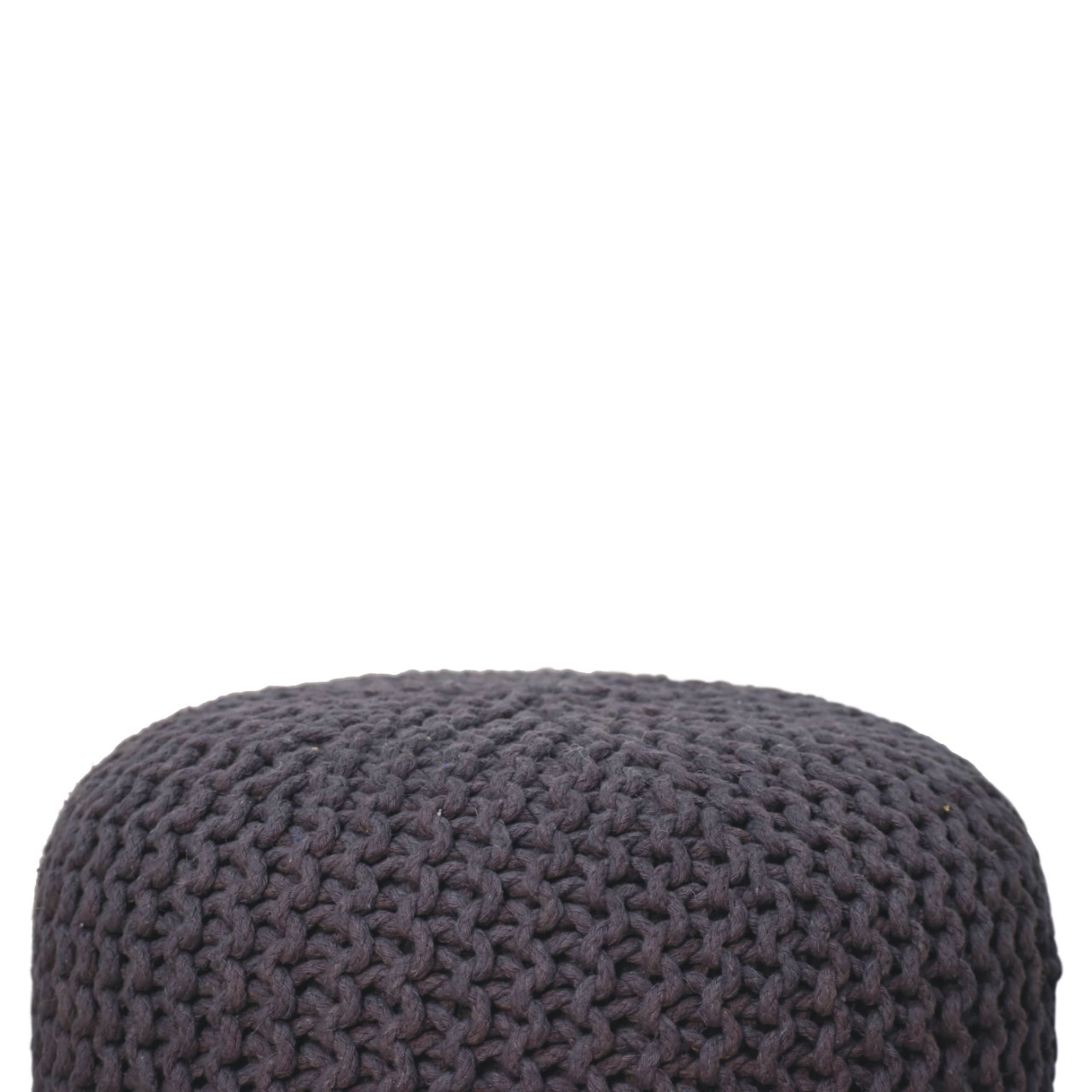 Solid Mango Wood Keeva Grey Round Footstool
