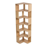 5-tier/6-tier Wooden L-shaped Corner Storage Shelf | Large | Natural