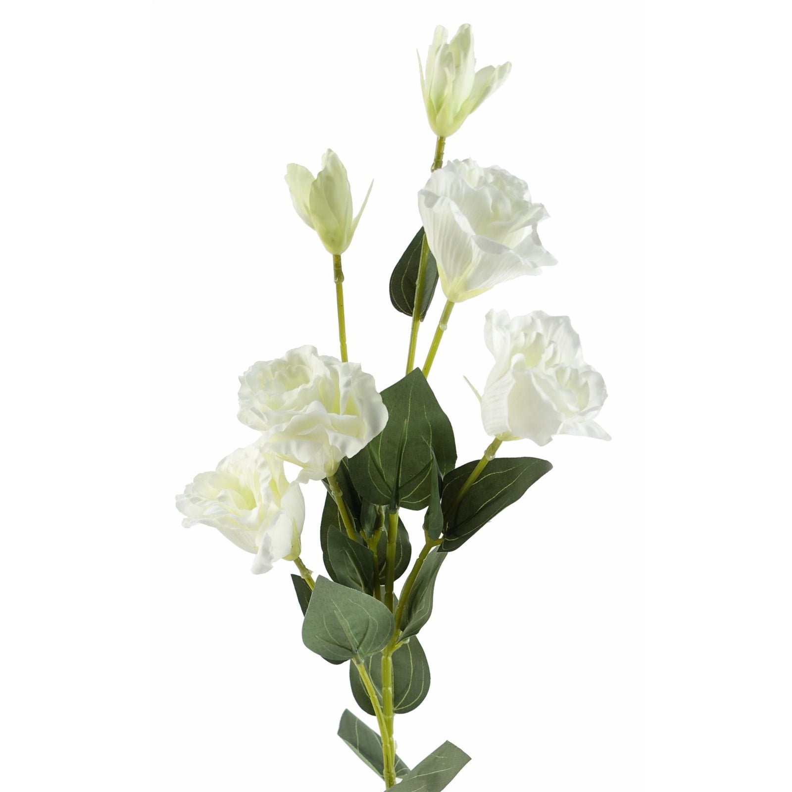 Pack Of 6 X 80cm Artificial White Wild Rose Stem - 36 Flowers