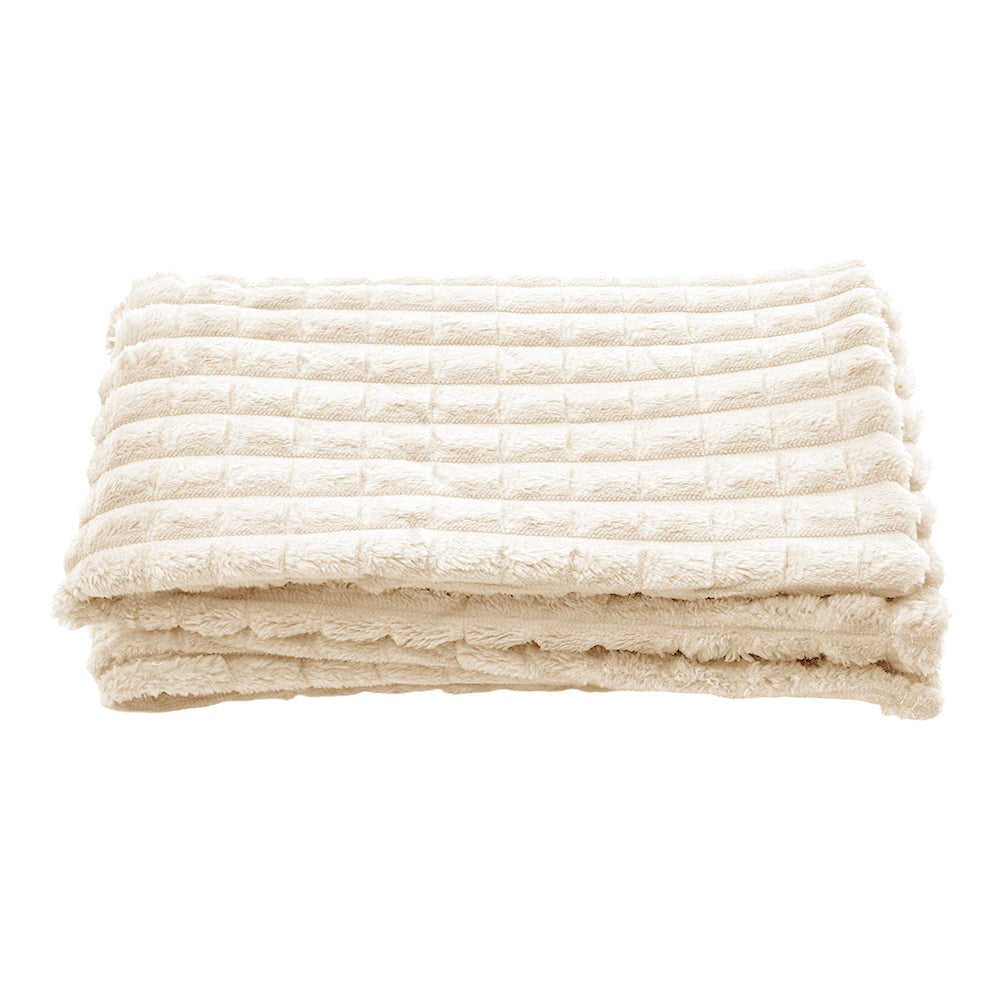 Cozy Checkered Throw Blanket Soft Double-sided Use, Warm & Easy To Clean | Small | Beige