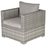 Outdoor Single Wicker Furniture Sofa W/padded Cushion Garden | Gray
