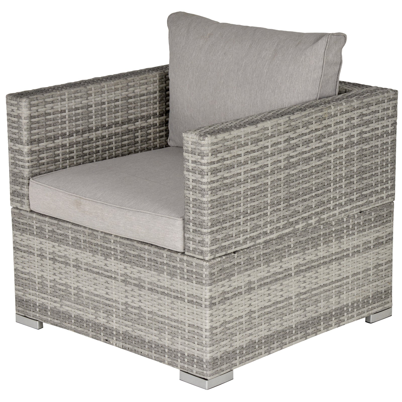 Outdoor Single Wicker Furniture Sofa W/padded Cushion Garden | Gray