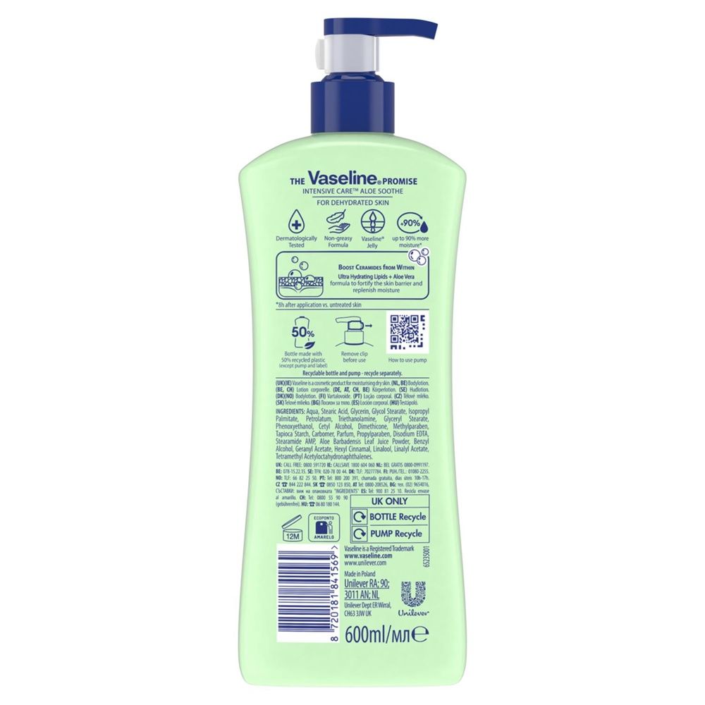 Vaseline Intensive Care Aloe Soothe Body Lotion Soothing Hydration 600ml