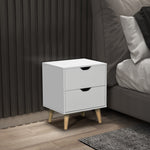 Bedside Table With Drawer, Side Table With Pine Wood Legs