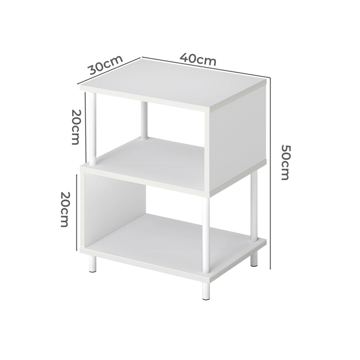 Levede Side Table 3 Tier Small Bedside Sofa End Table Storage Shelves Modern