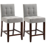Modern Fabric Bar Stools With Wood Legs