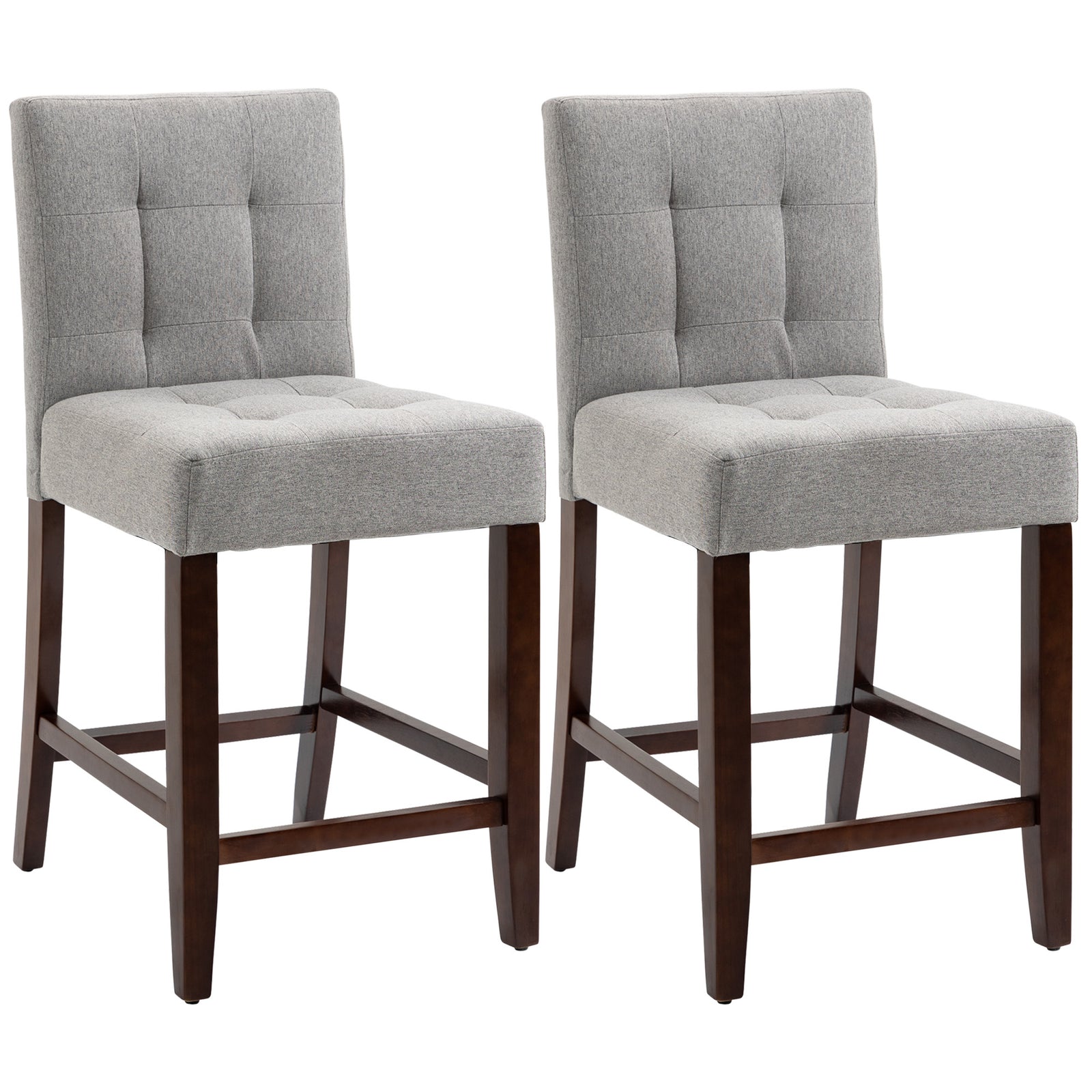 Modern Fabric Bar Stools With Wood Legs