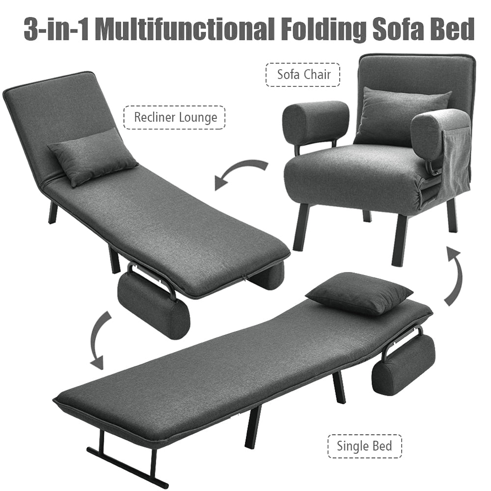 Convertible Sofa Bed With Pillow And Pocket