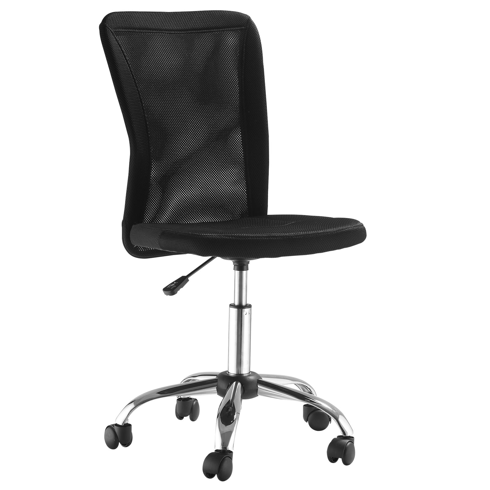 Armless Mesh Office Chair 5 Wheels | Black