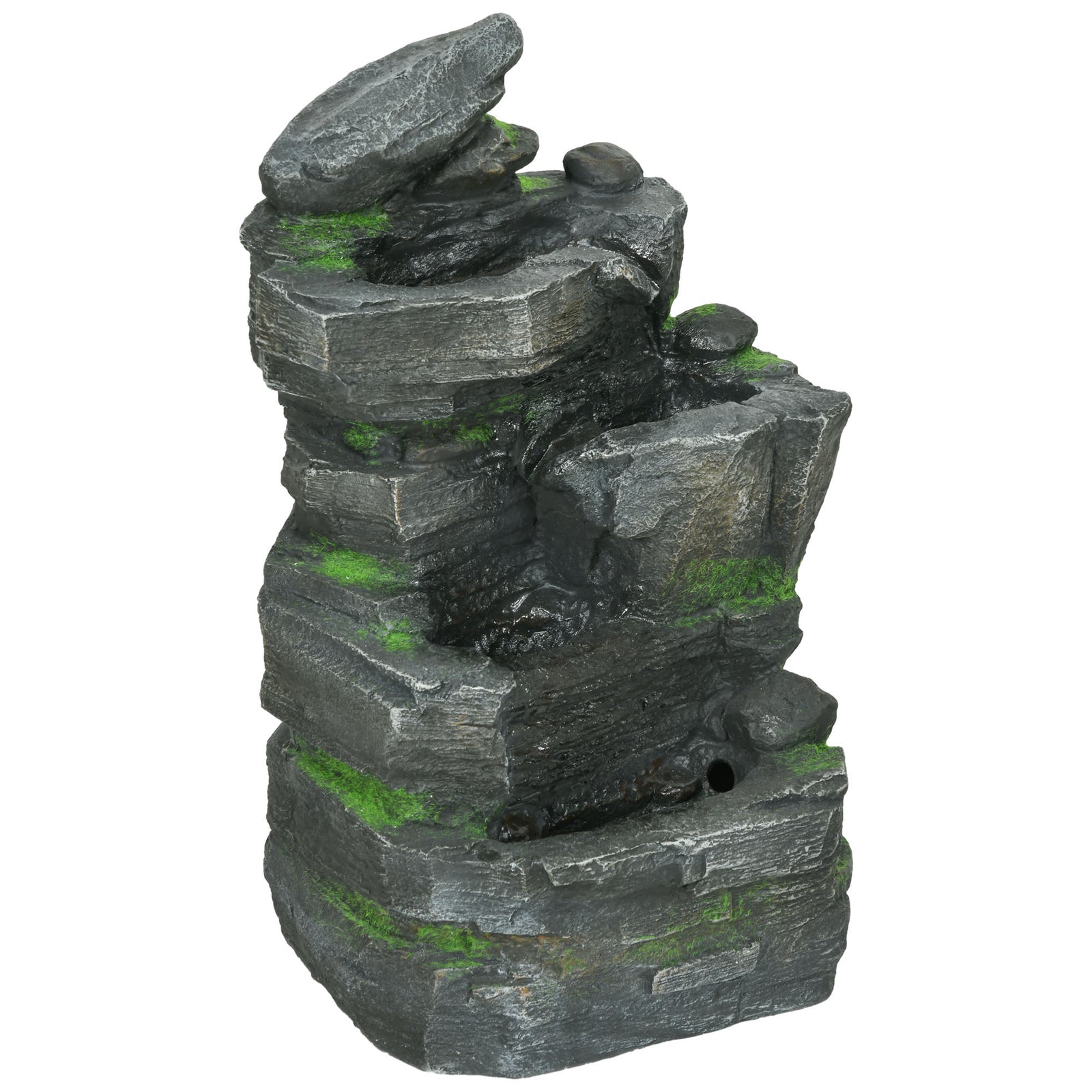 Solar Led Waterfall Fountain, Dark Grey