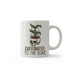 Dyzi Caffeinated To The Bone Quote Ceramic Coffee Mug White