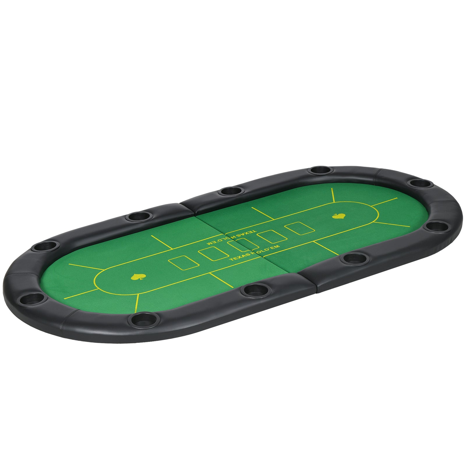 Foldable 10-player Poker Table Top With Cup Holders, Bag