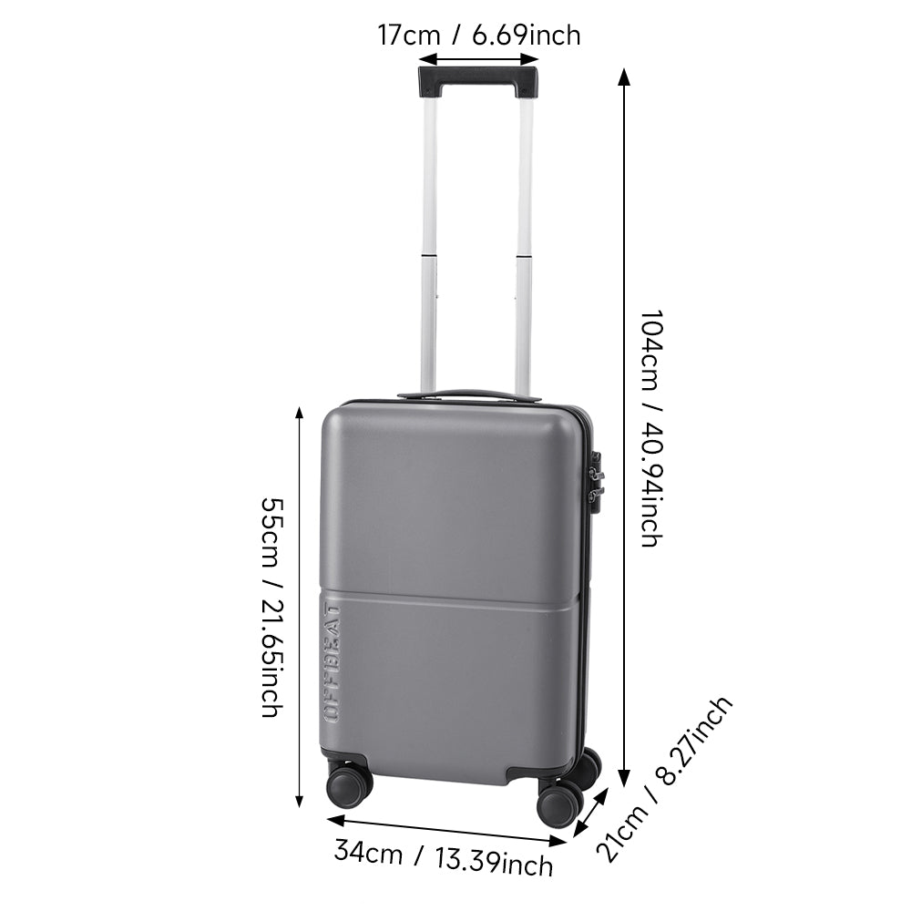 Hardside Carry-on Suitcase With Spinner Wheels | Grey