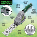 Cordless Handheld Hedge Trimmer 2 In 1 3.6v Li Ion Rechargeable Battery