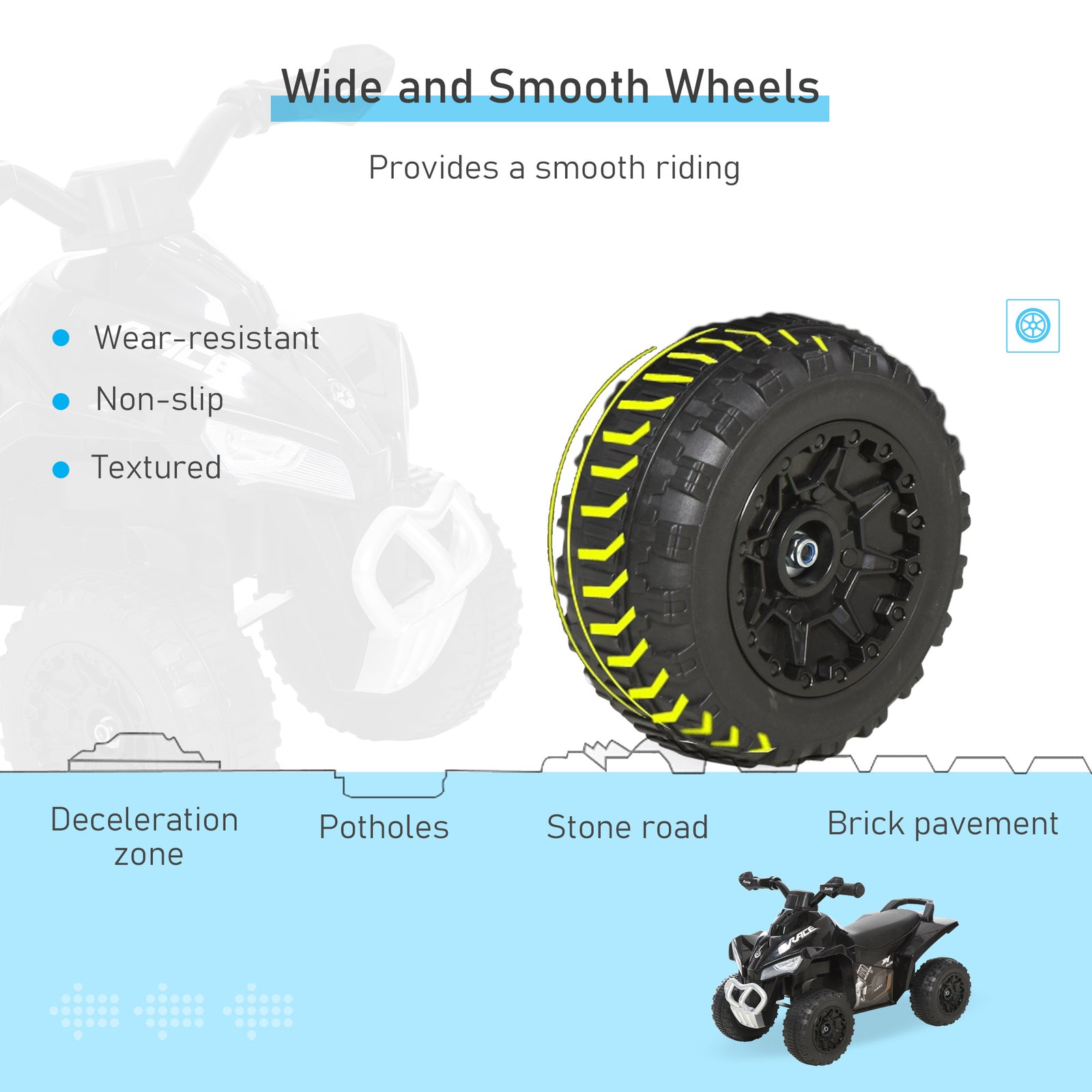 No Power Quad Toddler Ride On Car Foot-to-floor Sliding | Black