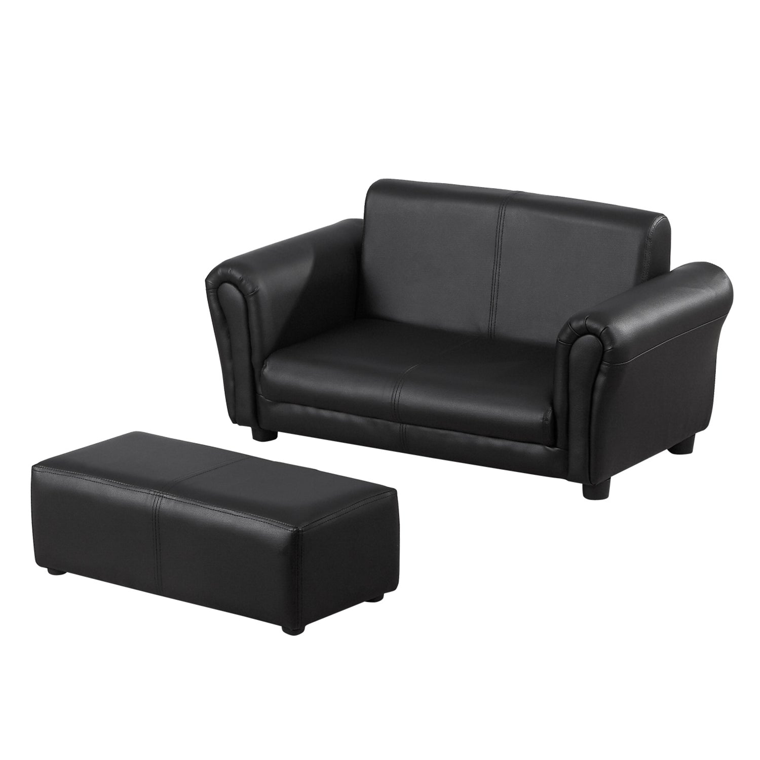 Kids Sofa 2 Seater Childrens Armchair Furniture Bedroom Playroom | Black