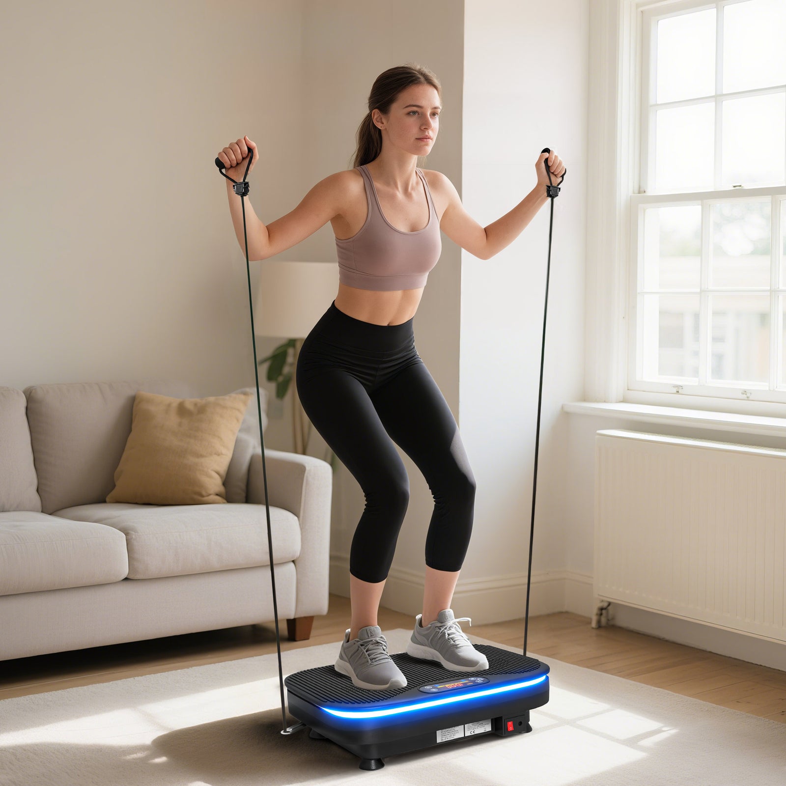 SPORTNOW Vibration Plate Exercise Machine With Cool Lights
