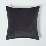 Floral Butterfly Garden Velvet Filled Cushion | 45cm x 45cm | Black & Grey