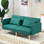 Convertible Sofa Bed Settee With Adjustable Backrest | One Size | Green