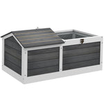 Wooden Tortoise House, Small Pet Reptile With Hide Shelter Den And Run | Dark Gray