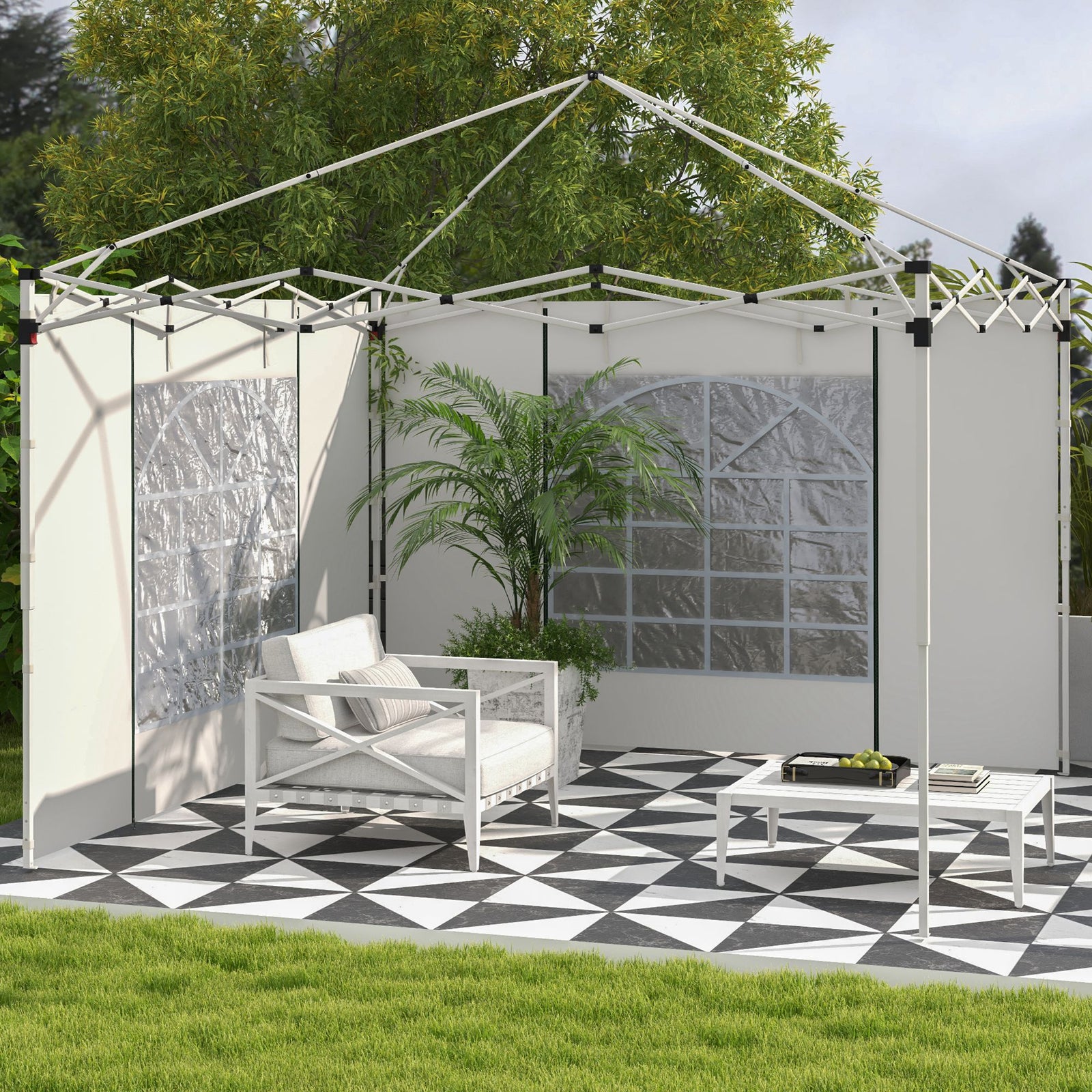 3x3(m) Or 3x6m Pop Up Gazebo Side Panels Replacement, 2 Pack | White