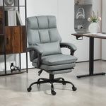 Executive Office Chair, Pu Leather Desk Chair With Armrests | One Size | Gray