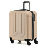 56x45x25cm Large Cabin Carry On Case - Overhead Luggage Suitcase - 4 Spinner Wheels - Abs Hard Shell Cabin Bag | Cabin | Champagne