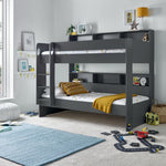 Olly Storage Bunk Bed Without Drawer With Spring Mattresses | Single | Anthracite