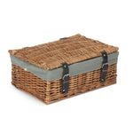 Wicker Double Steamed 35cm Empty Hamper Basket | Gray