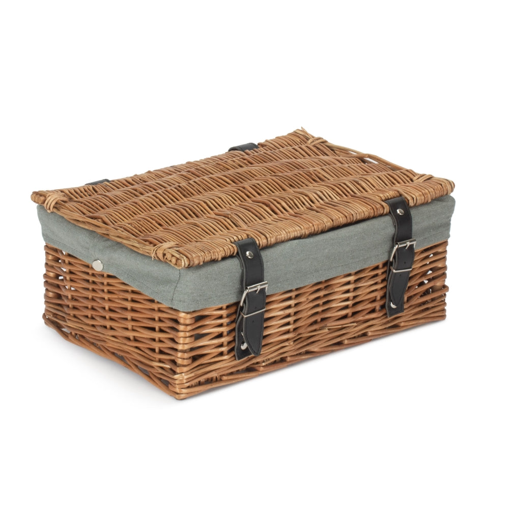 Wicker Double Steamed 35cm Empty Hamper Basket | Gray