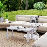 Hdpe Rectangle Garden Coffee Table, Slatted Outdoor Table