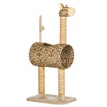 Cat Tree Cute Giraffe Kitten Play Tower W/ Scratching Posts, Tunnel, Ball