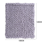 Stretchable Chunky Knit Handwoven Chenille Throw Blanket | Medium | Grey