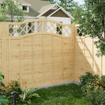 Spruce Wood Fence Panel With Arched Lattice Top 180cm W X 90/120/150/180cm H– Natural Finish, Durable, Easy Diy Garden Privacy Screen | Large