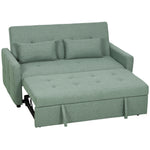 2 Seater Sofa Bed, Convertible Pull Out Bed Settee | Green