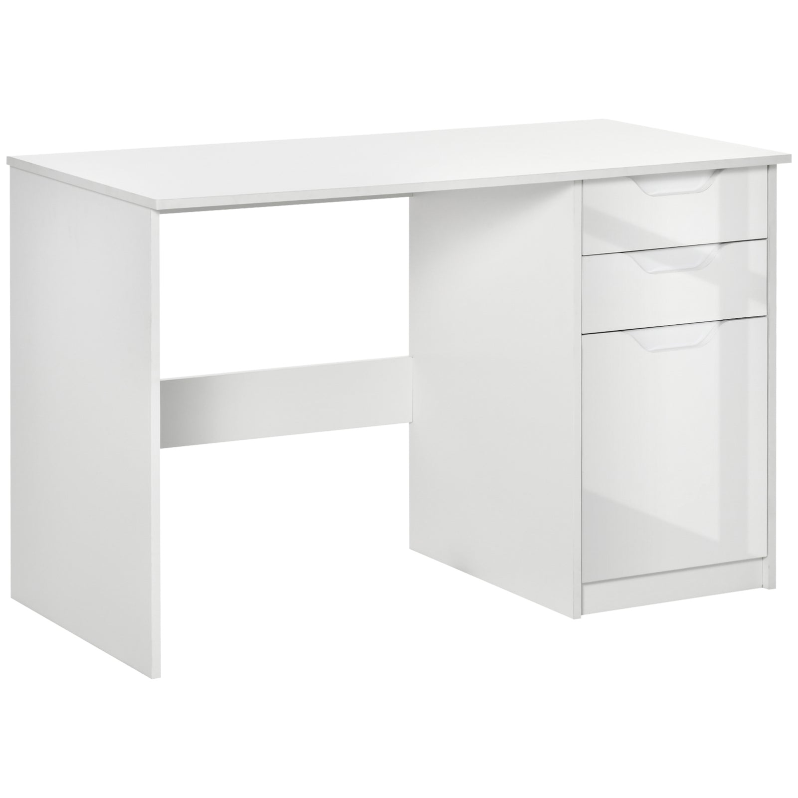 Computer Desk W/ Drawers Modern Writing Workstation For Home | White