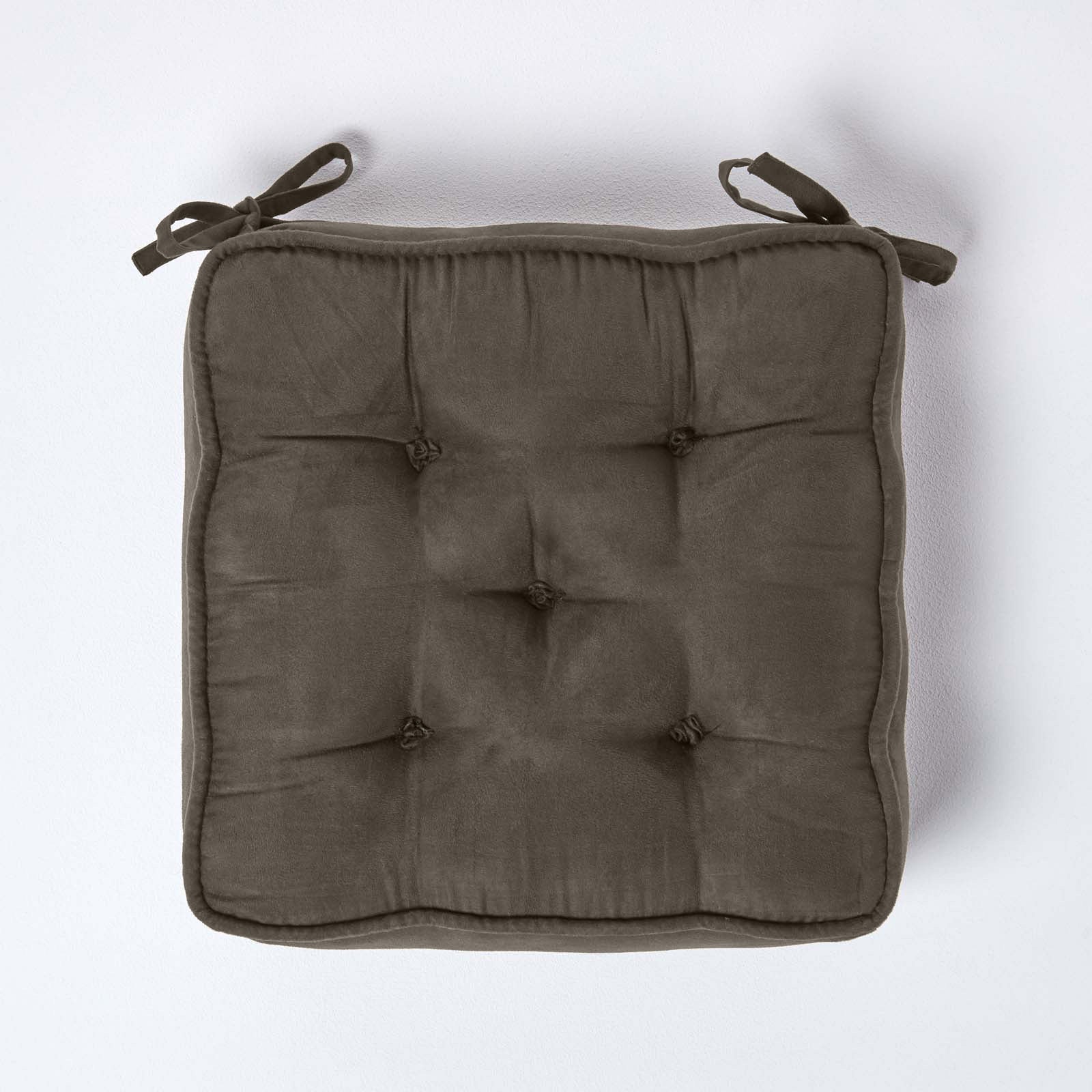 Faux Suede Dining Chair Booster Cushion | 40cm x 40cm | Grey