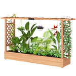 Raised Garden Bed With Trellis 200x44x113.5cm Natural
