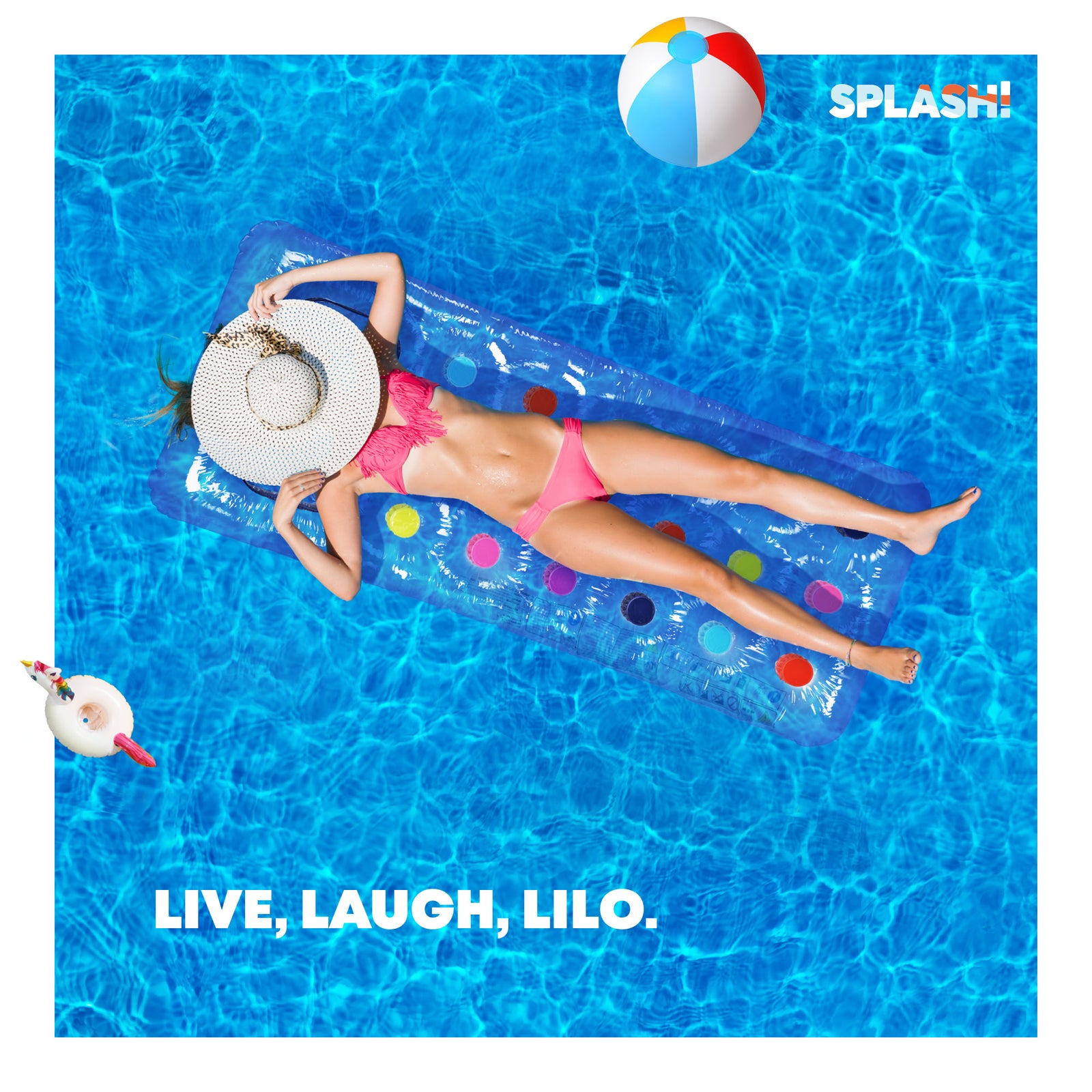 Coloursplash Inflatable Pool Lilo