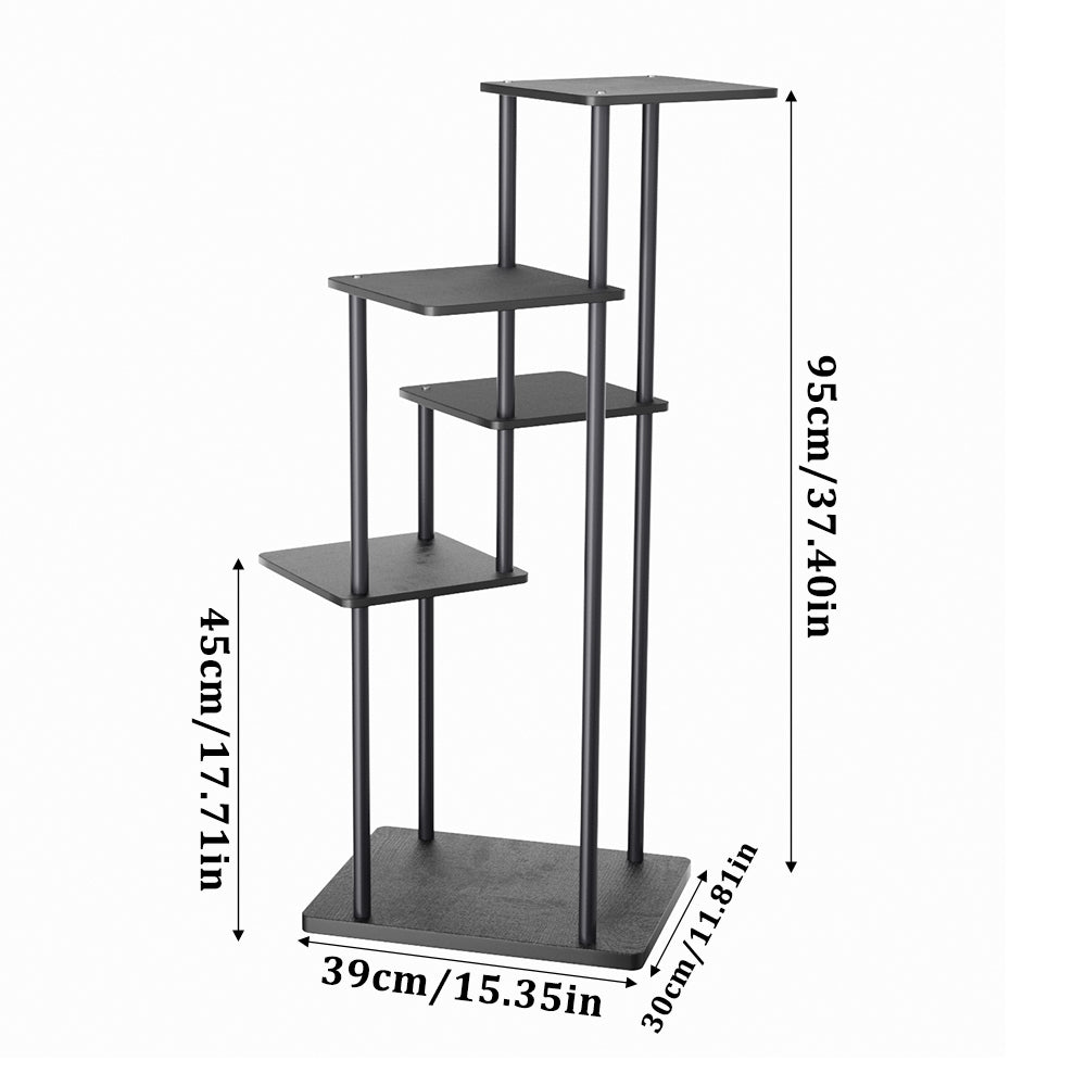 5-tier Tall Corner Plant Stand 95cm H Freestanding Plant Display Shelf For Indoor Garden | One Size | Black