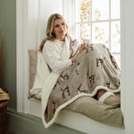 Sterling Stag Mocha Heated Sherpa Throw – 140x180cm Electric Blanket With 10 Heat Settings | 140cm x 180cm | Brown