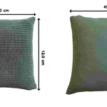 Ribbed Cushion Set, Velvet Fabric | Set-of-2 | Green