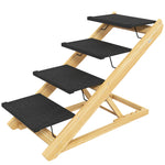 Dog Steps Dog Ramp, 3-step Adjustable Height Pet Stairs For Medium/large Dogs | Brown