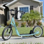 90-96cm Kids Kick Scooter W/ Adjustable Handlebar Inflatable Wheels | Blue