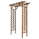 Outsunny Wooden Garden Arbor, Arch Trellis For Climbing Vines