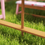 Kids Picnic Table, Garden Table And Bench Set W/ Umbrella, Boxes, Pink