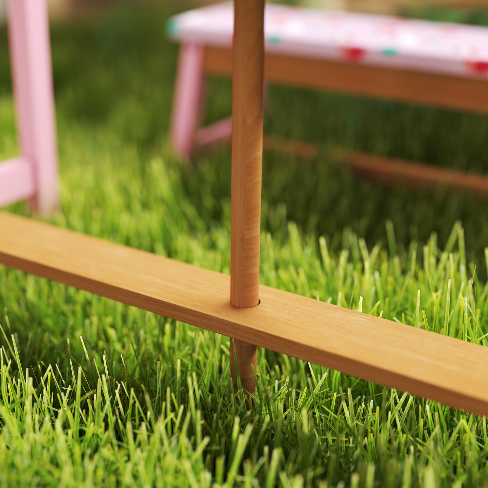 Kids Picnic Table, Garden Table And Bench Set W/ Umbrella, Boxes, Pink