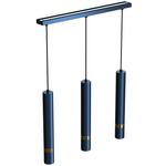 Joker Contemporary Pendant Lamp 3xgu10 Hand Made Cylindrical Style Light | Blue & Gold