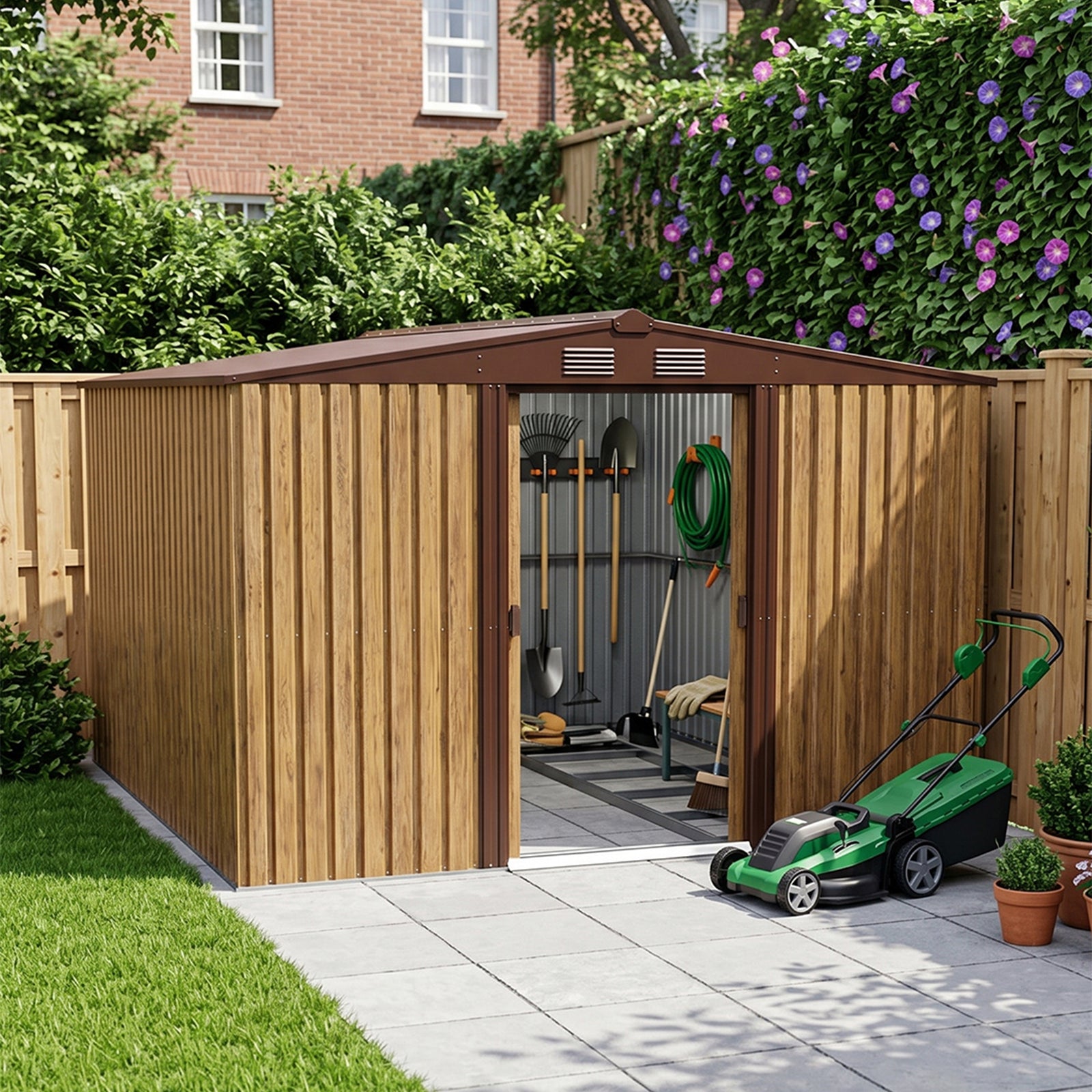 Breeins 12x10 Ft Large Metal Garden Tool Storage Shed